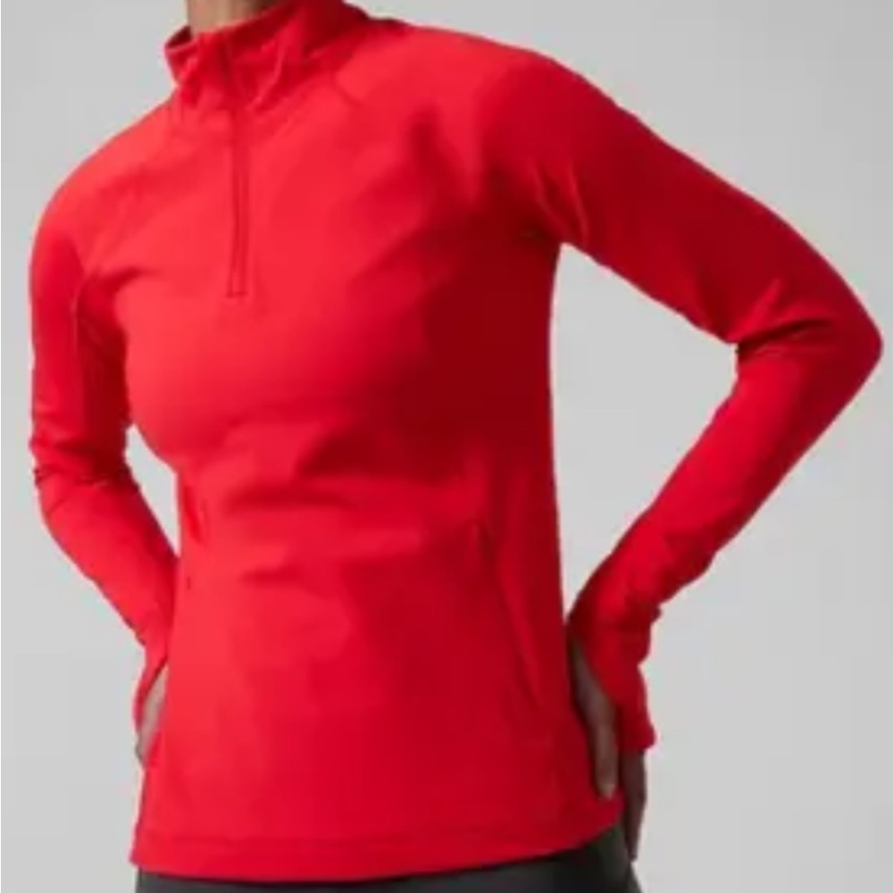 Athleta Ranier Half Zip Jacket in Matador Red